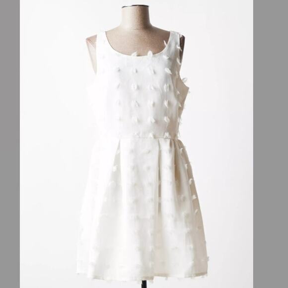 MOLLY BRACKEN Sleeveless Mini Dress Fit & Flare Textured Polka Dot White Size S - Picture 1 of 9